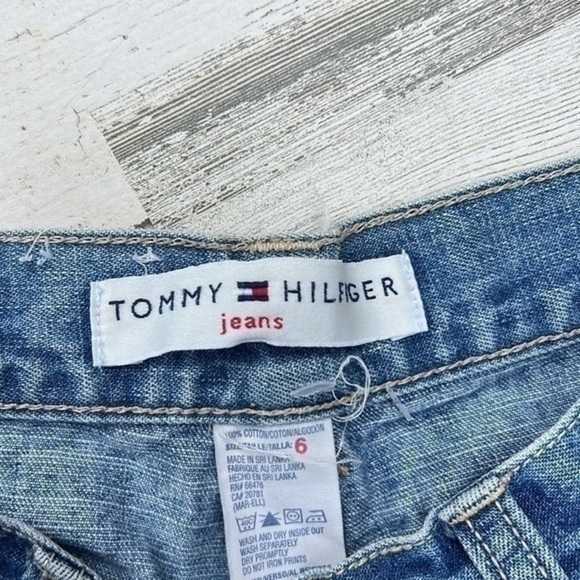 Vintage Tommy Hilfiger Size 6 Jeans Flag Patriots Pockets Light Blue Washed - Picture 9 of 16